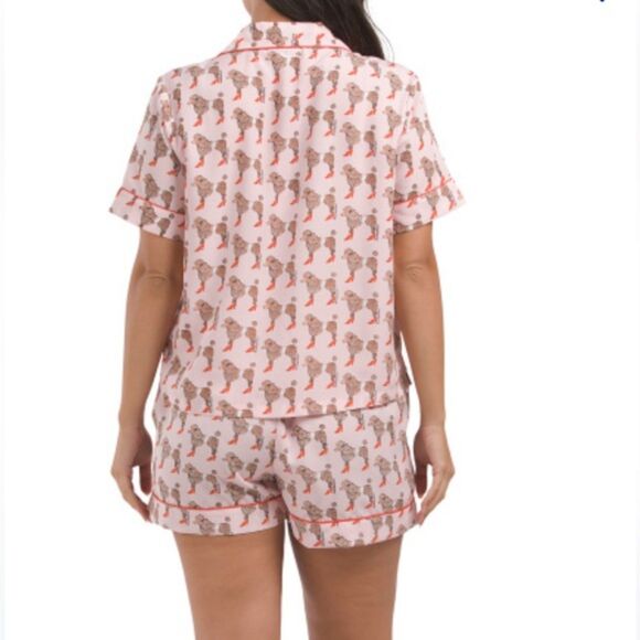 BOUFFANTS & BROKEN HEARTS 2pc Sassier Poodles Pajama Pink Shorts Set Small NWT - Picture 5 of 14